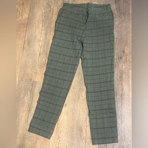 Sundance Green Plaid Linen Blend Pants Outdoor Fall Christmas Holiday Party NWT